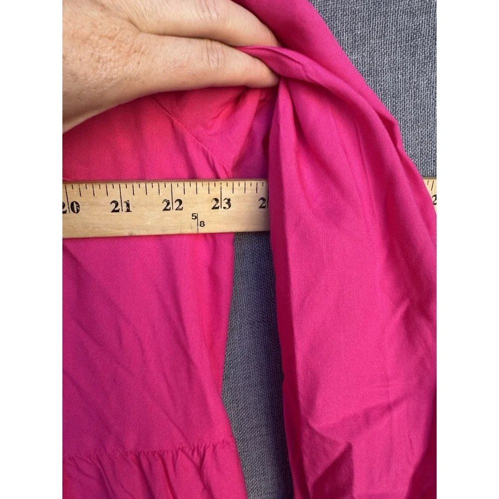The Drop X Caralyn Mirand Sz XXL Pink Ruffle-Neck‎ Tiered Mini Dress Pockets - Picture 5 of 7